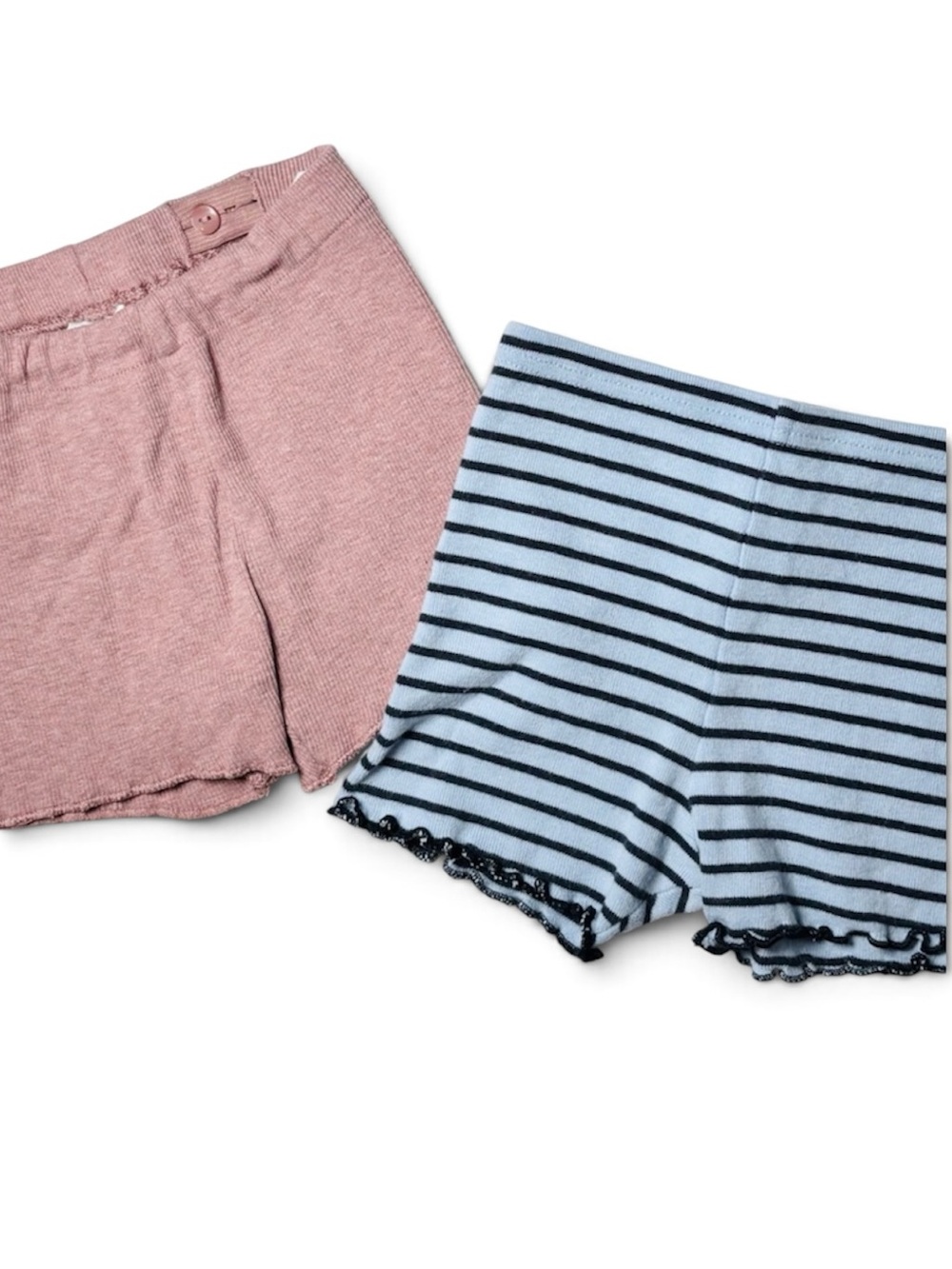 5/15$ Vintage Coccoli & H&M Coquette Ribbed Pointelle Shorts Duo 9-12M Striped